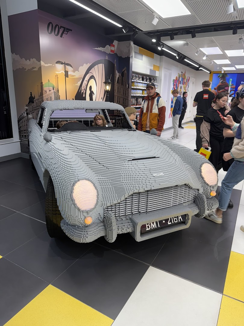 LEGO® model car at LEGO® Store London - Westfield with children exploring