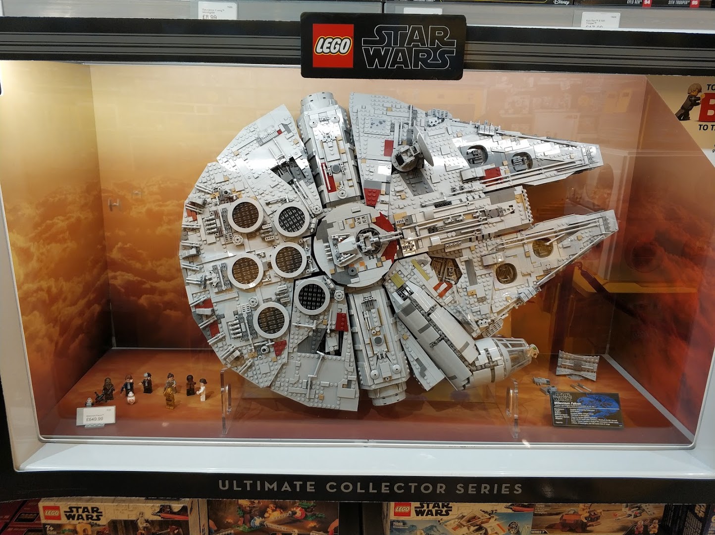 LEGO Star Wars display at LEGO Store London - Westfield with detailed model and figures